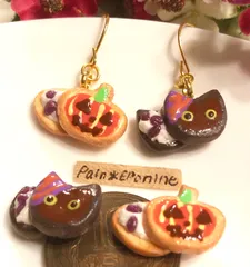 【片耳】選べるハロウィンレーズンバターサンドピアスのサムネイル
