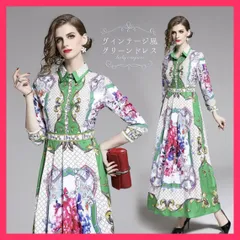 ★スタッフおすすめ★ワンピース ドレス 花柄 グリーン 貴婦人 パーティードレス 送料無料　スピード発送ワンピース ドレス 花柄 グ  おすすめ おしゃれ　かわいい　人気 20230323-2293