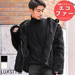 パーカー メンズ コート ジャケット ファーコート フェイクファー フード【エコファーパーカー】メンズパーカー ファーパーカー アウター エコファー 毛皮 シャギー ブラック ホワイト ユニセックス BITTER ビター系 aa-2892