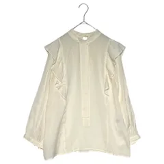 BLUE LABEL CRESTBRIDGE(ブルーレーベルクレストブリッジ) フリル ボウタイ ブラウス パール ボタン 55M21-823-02 36(M程度) ホワイト シャツ