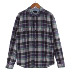 ティーケーミクスパイス タケオキクチ THE SHOP TK MIXPICE シャツ ネルシャツ 長袖 袖ロールアップ コットン チェック パープル 紫 グリーン 緑 ネイビー 紺 グレー ホワイト 白  XL