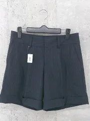 ◇ Spick and Span スピックアンドスパン ピンストライプ ロールアップ ショート パンツ サイズ38 ネイビー レディース  【1002800853823】