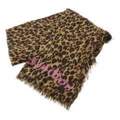 LOUIS VUITTON ルイ ヴィトン エトール レオパード ストール ショール マフラー ヒョウ柄 マロン ブラウン ピンク M72215