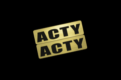 EE-901-1 ACTY 金黒 アクリル2層 ステッカー ホンダ アクティ バン トラック HA9 HA4 HA5 HA6 HA7 前期 後期 モデリスタ 2枚1セット