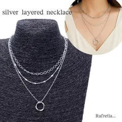 シルバーレイヤードネックレス  アンティークコインネックレス  韓国ファッションアクセサリー 高見えプチプラアクセ ヴィンテージ風シルバーアクセ リゾートスタイルアクセサリー トレンドレイヤードアイテム
