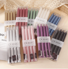 キャンドル ４本セット　高さ２５cm　全９色　白 ピンク 青 黒 赤 金 銀 紫 緑　メタリック　クリスマス　結婚式　ウェディング　パーティ　イベント