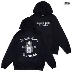 DEATH ROW RECORDS GOTHIC CHAIR HOODIE【BLACK】(L・XL)(デスロウ メンズ 大きいサイズ パーカー スウェット フード フーディー プルオーバー  SNOOP DOGG スヌープドッグ)