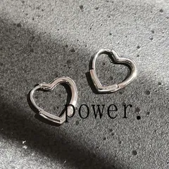 ハート フープ シルバー ピアス S925 金属アレルギー シルバーピアス 流行