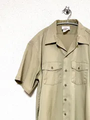 【Dickies】80s S/S ワークシャツ XL ベージュ ディッキーズ ヴィンテージ 半袖 ワーク ビックサイズ 古着