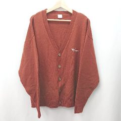 ◇ ⊇ MARK GONZALES マークゴンザレス ミドルゲージ 長袖 カーディガン サイズL テラコッタ系 メンズ E  【1506190012247】