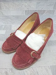 ◇ A.P.C. アーペーセー フリンジ カジュアル ローファー ヒール パンプス サイズ35 テラコッタ系 レディース P  【1407260032649】のサムネイル