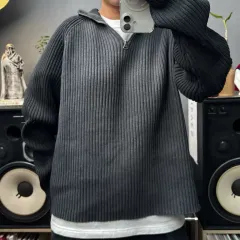 ポロジーンズ ハーフジップアップニット