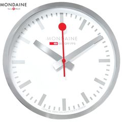 モンディーン MONDAINE ウォール クロック Wall Clock 掛け時計  A995.CLOCK.17SBV 40cm 大型 シルバー 並行輸入品