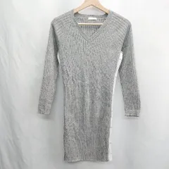 ◇ ⊇ RESEXXY リゼクシー ニット 長袖 膝丈 ワンピース サイズF グレー レディース E  【1412260007054】