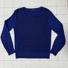 ハ2412-16-3464 インディヴィ　INDIVI 長袖ニット　青　38