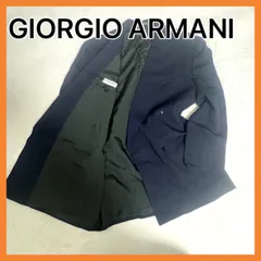 【美品】ジョルジオアルマーニ　ダブル　テーラードジャケット　ネイビー　メンズ