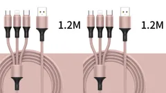 【2本セット】［匿名配送］3in1充電ケーブル　マイクロUSB MicroUSB タイプC  Type-C iPhone iPad 対応充電コード　アンドロイドAndroid　ライトニング　Lightning急速充電ケーブルのサムネイル