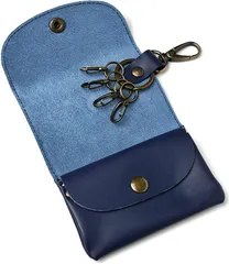 本革幸房 キーケース メンズ レザーソムリエ監修／整理収納アドバイザー監修 キーホルダー 小銭入れ レディース ディープブルー( (4)ディープブルー)