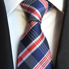 メンズネクタイ　チェック柄　格子柄　ストライプ柄　シルク　格安　レッド 赤色　ネイビー 紺色　ホワイト 白色 ビジネス 結婚式　発表会 卒業式 入学式 入社式 スーツ ワイシャツ 格安 小物
