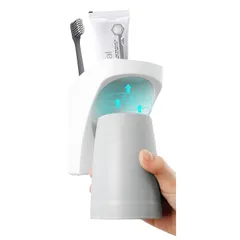 用来電動歯ブラシ 歯磨き粉カップ コップスタンド 創造性 健康おしゃれ スタンド 水垢防止防塵 収納 歯ブラシホルダー×1個 洗面所 吸盤 ホルダー グレー 歯ブラシスタンド HEMAUTAG