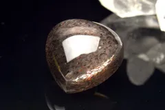 【１点物】AA☆シックな輝き ブラックサンムーンストーン 18x19mm ハート ルース パワーストーン 天然石 _PC805