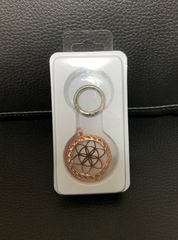 AirTag エアータグ エアタグ ケース アップル 追跡 GPS メタリック（ピンクゴールド）キーホルダー