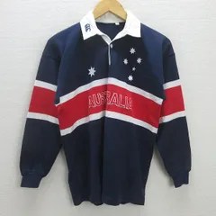 H■カンタベリー/CANTERBURY 長袖ラガーシャツ ラグビー【S】紺/MENS■62【中古】