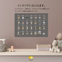 お風呂で使えるアルファベットポスター 文科省教材に準拠 小学校で必ず習う単語を選出 小学校への基礎ができる！　モノトーンデザインでおしゃれ　ネイティブ音声付き！