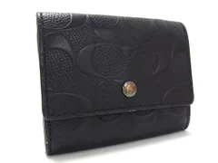 ■美品■ COACH コーチ F75367 シグネチャーレザー コインケース コインパース 小銭入れ メンズ レディース ブラック系 DJ3150