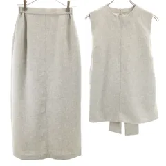 Mila Owen ミラオーウェン ノースリーブ ベルトトップ カットソー 上下 セットアップ 0 グレー レディース 古着