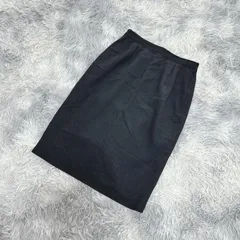 ■【日本製】ひざ丈スカート【L】上品  良品  レディース  黒系  一点もの  オフィス  黒系  ブラック  【送料無料】のサムネイル