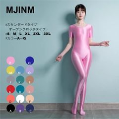 MJINM 全身タイツ 半袖 高光沢 つるつる コスプレ衣装 新体操 