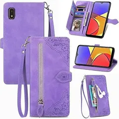 for Galaxy A21 SC-42A / Galaxy A20 SC-02M SCV46 ケース 手帳型 ビジネスフリップノートレザーケースシンプルなレトロなファッション携帯電話ケース防水と汚れた携帯電話ケース多機能財布収納付きスタン