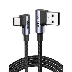 UGREEN USB Type C L字 ケーブル 1m QC3.0/2.0対応 急速充電 データ転送 ナイロン編み 高耐久性 Xperia XZ2 Galaxy S9 等に適用