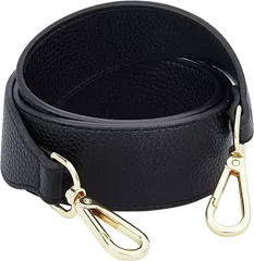 WADORN レザーバッグ持ち手 ショルダーストラップ バッグ用 幅約4cm 太め ブラック 90.5cm 交換用 かばん ハンドル( 黒2)