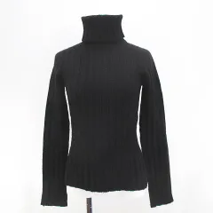 ドルチェ&ガッバーナ ドルガバ DOLCE&GABBANA 長袖 タートルネック ニット セーター 黒系 ブラック リブ