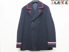 GUCCI グッチ 451131 Z6995 シルヴィウェブリボン フェルト ジャケット ピーコート ウール メンズ サイズ52 ネイビー 美品 コートのサムネイル