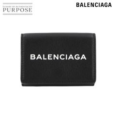 未使用 展示品 バレンシアガ BALENCIAGA エブリデイ 三つ折り 財布 レザー ブラック ホワイト 516402 Everyday Wallet 90287340