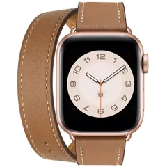 二重巻き型 ライトブラウン+ローズゴールドバックル_384041mm コンパチブル アップルウォッチ バンド コンパチブル apple watch バンド レディース レザー 本革 2重巻き 細い iWatch Series 987654321SESE2全機種