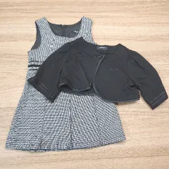 ◇ COMME CA ISM コムサイズム 入園式 卒園式 ワンピース ボレロ サイズ100A グレー/ブラック レディース E  【1306190006532】