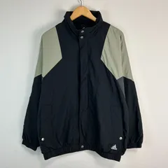 adidas アディダス ナイロンジャケット ブルゾン ワンポイントロゴ ロゴ刺繍 3ストライプ ブラック メンズ XLサイズ 古着 ストリート スポーツMIX