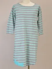 ツモリチサト cat's TSUMORI CHISATO Tシャツ/カットソー ボーダー ロング丈 猫 2サイズ グレー レディース j_p F-M10242のサムネイル