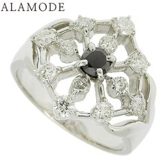 D1.00 ブラックダイヤ ダイヤモンド リング K18 ホワイトゴールド WG  