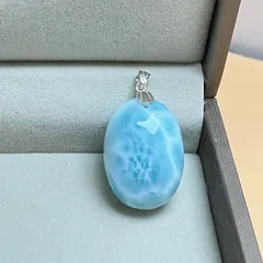 天然美品★【ラリマー】★ペンダント 天然石B 約27.4*19.5*10.7mm ZB7286