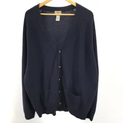 【中古】80s L.L.Bean ウールカーディガンサイズXXL ネイビー[91]