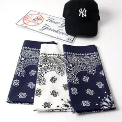 【3枚セット】MLB ニューヨーク・ヤンキースカラー HAV-A-HANK オリジナル ペーズリーバンダナ アメリカ製 新品 YANKEES-