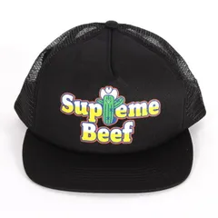【お値下げ！】 Supreme シュプリーム ビーフ メッシュ バック キャップ ブラック フリーサイズ Beef Mesh Back 5-Panel Cap 5パネル ロゴ刺繍 ベースボール 帽子 ハット メンズ レディース ユニセックス