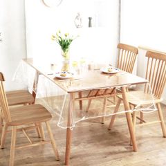 New NaturesHome Tablecloth/Table Cover, 0.2mm Thick PVC Transparent Polyethylene, 140x140cm (140x180cm), Water-Repellent, Oil-Resistant, Heat-Resistant, Easy to Clean, Stain-Resistant, Table Protector, Desk Mat, Vinyl Desk Cover