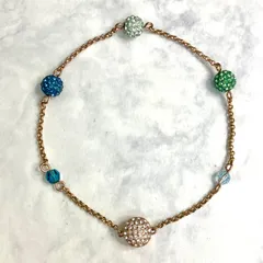 【上美品⭐️ Swarovski スワロフスキー】 REMIX COLLECTION POP STRAND    リミックスコレクション　 ポップストランド ブレスレット　 ライトカラー/グリーン  留め具の見えないマグネットクロージャー （AYA）