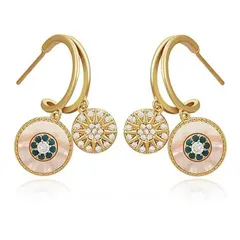 人気 レディース シルバー925金属アレルギー対応ジルコニアアクセサリー揺れるキラキラ MOUP貝殻円ピアス ファッション